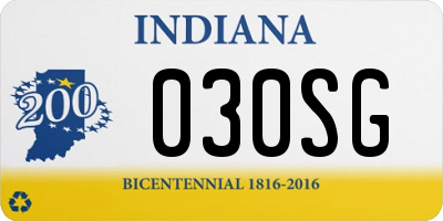 IN license plate 030SG