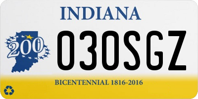 IN license plate 030SGZ