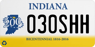 IN license plate 030SHH