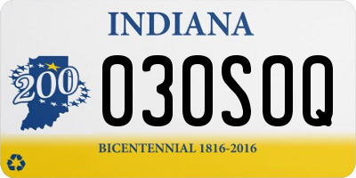IN license plate 030SOQ