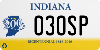 IN license plate 030SP