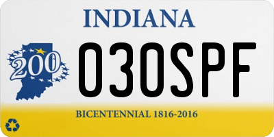 IN license plate 030SPF