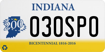 IN license plate 030SPO