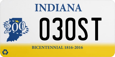 IN license plate 030ST