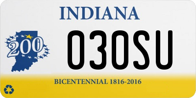 IN license plate 030SU