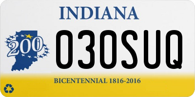 IN license plate 030SUQ