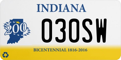 IN license plate 030SW