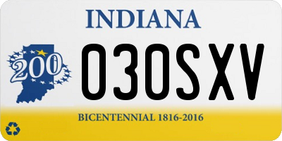 IN license plate 030SXV