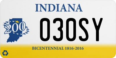 IN license plate 030SY