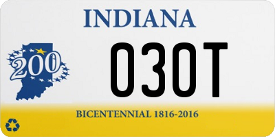 IN license plate 030T