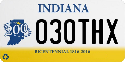 IN license plate 030THX