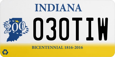 IN license plate 030TIW