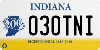 IN license plate 030TNI