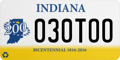 IN license plate 030TOO