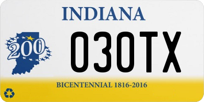 IN license plate 030TX