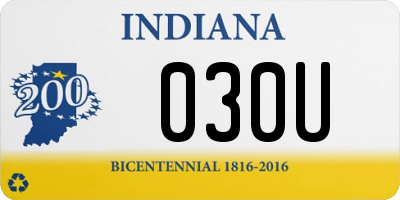 IN license plate 030U