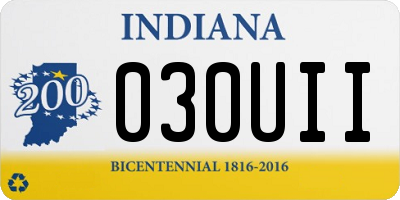 IN license plate 030UII