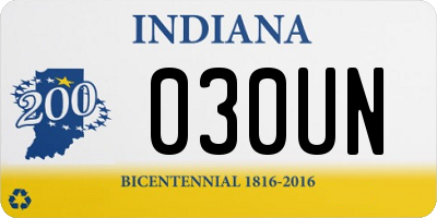 IN license plate 030UN