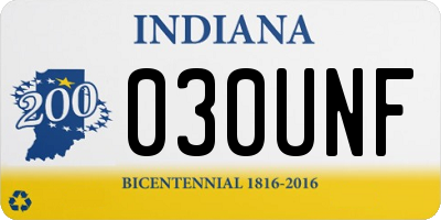IN license plate 030UNF