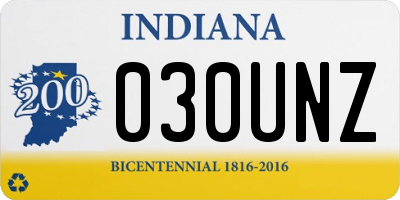 IN license plate 030UNZ