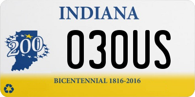 IN license plate 030US