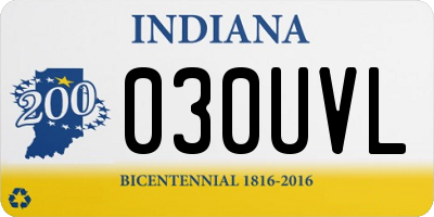 IN license plate 030UVL
