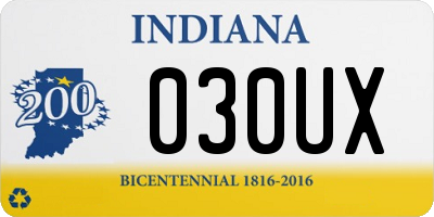 IN license plate 030UX