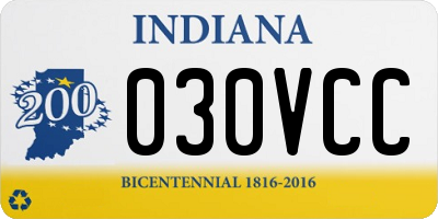 IN license plate 030VCC