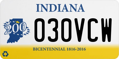 IN license plate 030VCW
