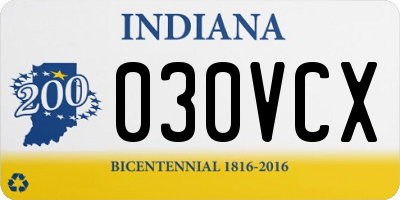 IN license plate 030VCX