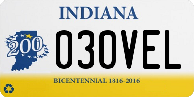 IN license plate 030VEL