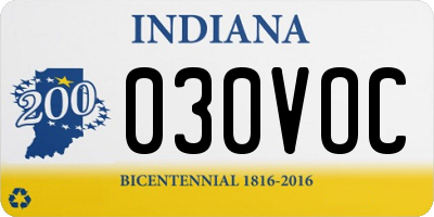 IN license plate 030VOC