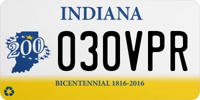 IN license plate 030VPR