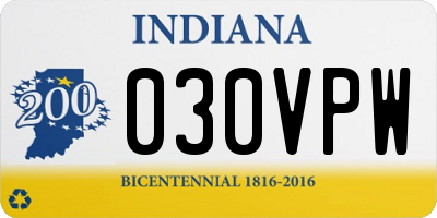 IN license plate 030VPW