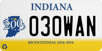 IN license plate 030WAN