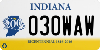 IN license plate 030WAW