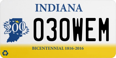 IN license plate 030WEM