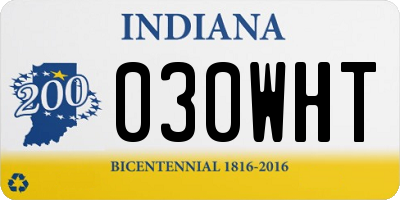 IN license plate 030WHT