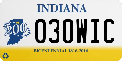 IN license plate 030WIC