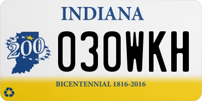 IN license plate 030WKH