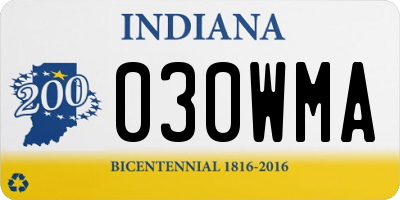 IN license plate 030WMA