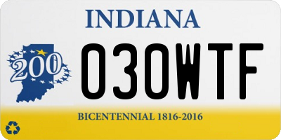 IN license plate 030WTF