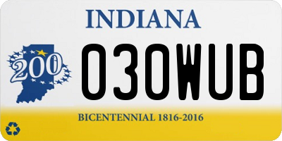 IN license plate 030WUB