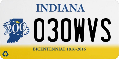 IN license plate 030WVS