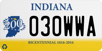 IN license plate 030WWA