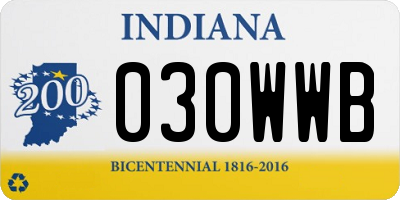 IN license plate 030WWB