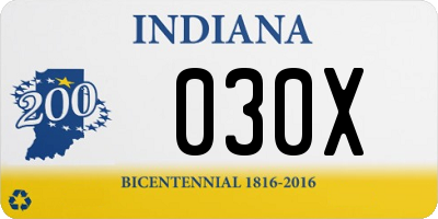 IN license plate 030X