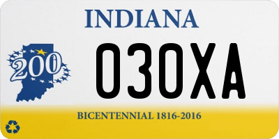 IN license plate 030XA