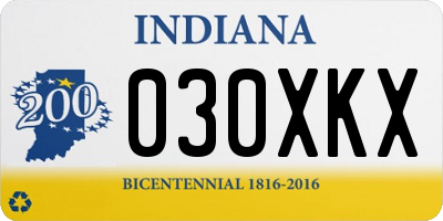 IN license plate 030XKX