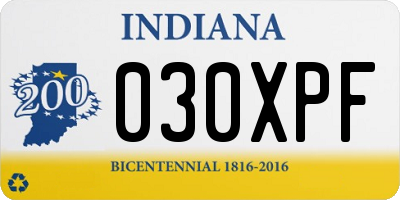 IN license plate 030XPF